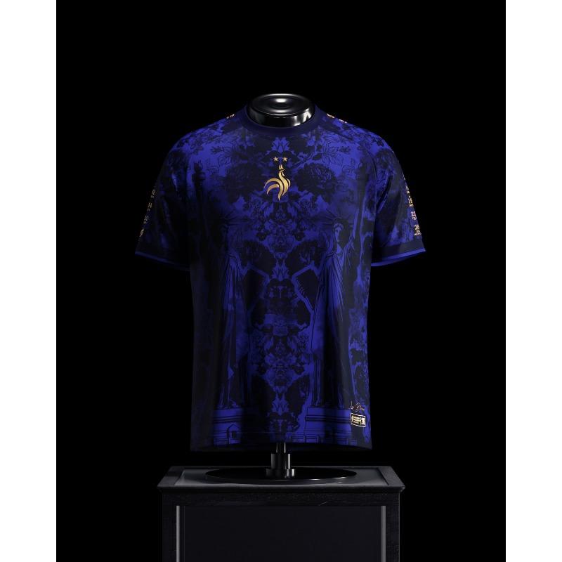 Assistenza Eventi Calcistici Mondiali, Maglia Concept Creativo Francese, Maglia Estiva Progettata per Uso Singolo, Maglia da calcio stampata in 3D