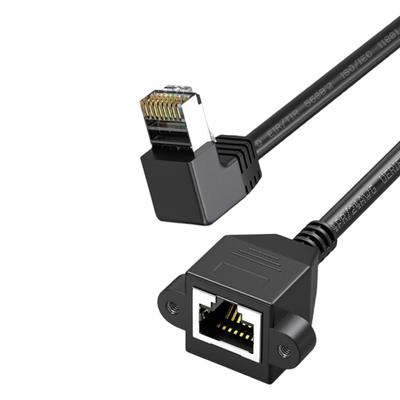 Extensor de Cabo de Rede RJ45 Cat6 Adaptador Direcional Flexível Conectores Blindados Rápido 1000Mbps Compatível com Cat5e Cat5