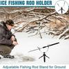 Multi Functional Ice Fishing Rod Rack 360 Degree Adjustable Stand Holder Stable Pole Support for Cold Weather Angling