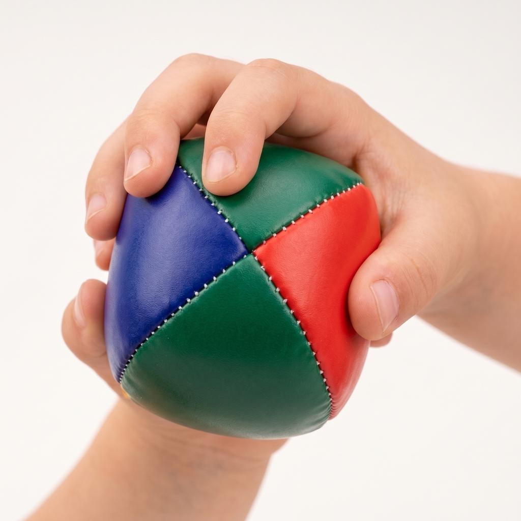 Set mit 6 runden PVC-Bohnensäcken für Kinder zum Jonglieren, Indoor-Outdoor-Spiel, Fußball-Stil, strapazierfähiges Material