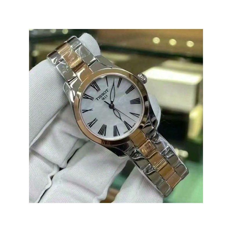 Tissot Wave Series, quartz movement, 30m water-resistant, women's watch, Swiss-made, 30mm, white dial, stainless steel case, T112.210.22.113.01