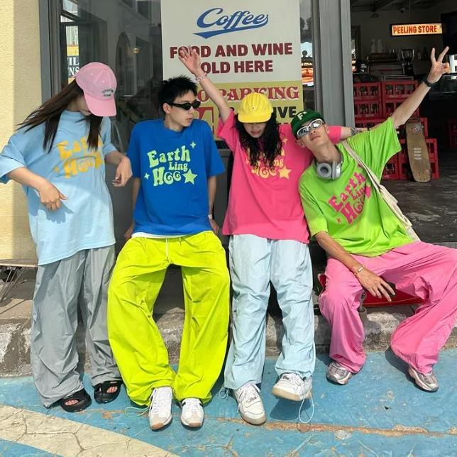 Y2k розовые широкие брюки-парашюты — фото 7