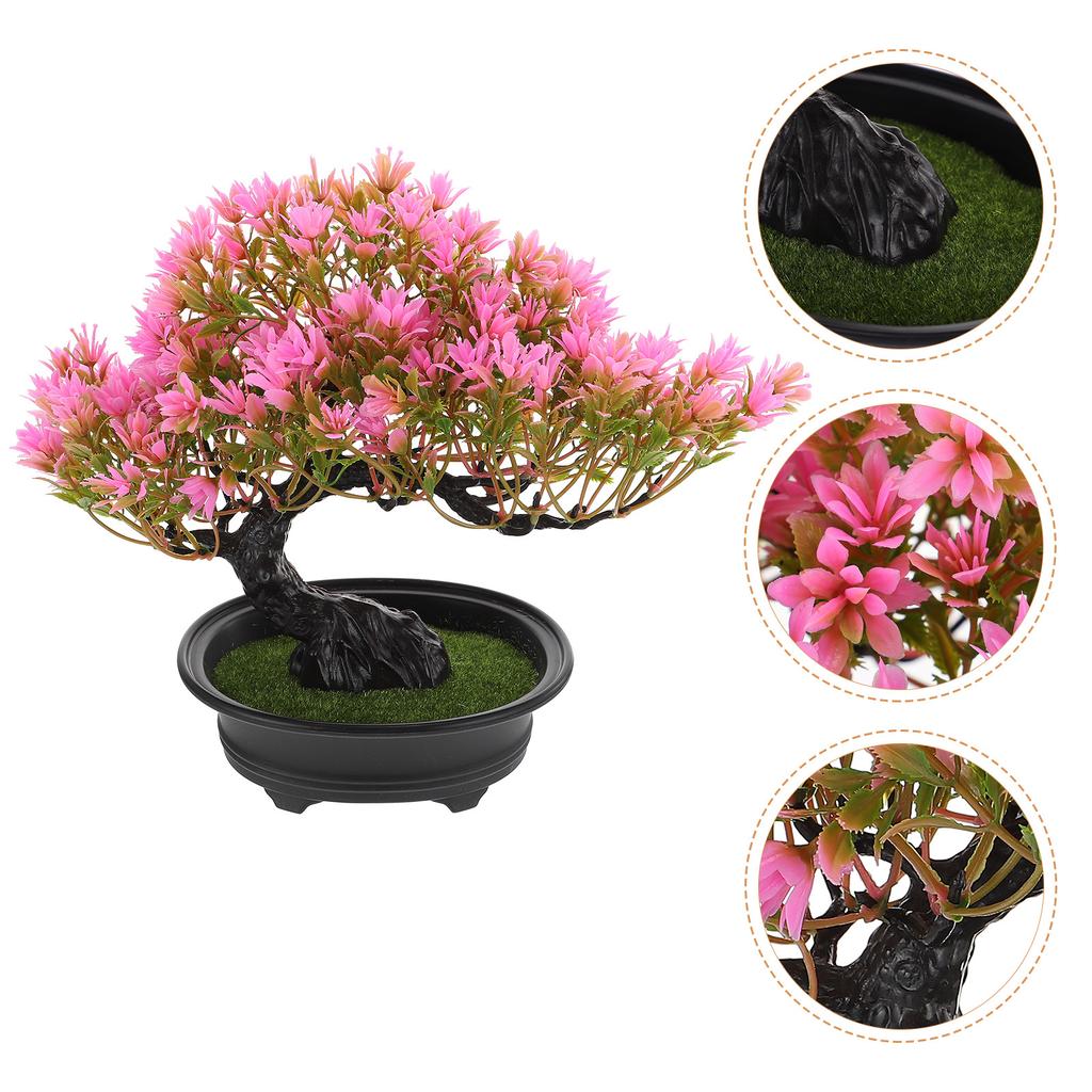 Artificial Bonsai Pine Tree Simulation Plant Realistic Home Decor Desktop Adornment For Indoor Outdoor Emulated Bonsai Pine Tree
