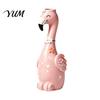 Cute Animal Shape Vase Resin Flamingo Decorative Vase, Pink Flower Holder Figurine, Hand Painted Figurine Tabletop Ornament for Dried Artificial