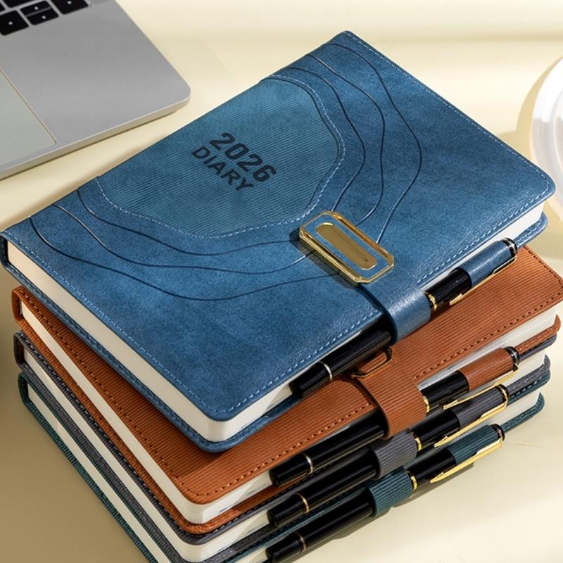 2026 Planner Organizers 365 Daily Pages Small Size PU Leather Cover Thick Linen Paper Suitable for Professional