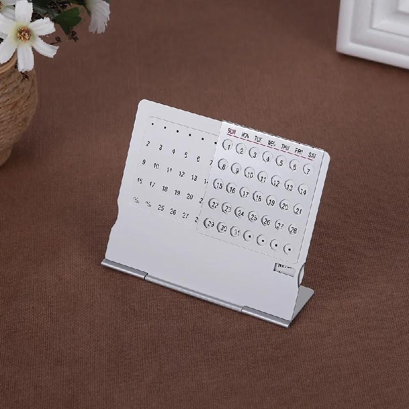 Super Perpetual Unique 100 Years Perpetual Calendar Office Supplies Desktop Calendar Aluminium Alloy Assembling Calendar