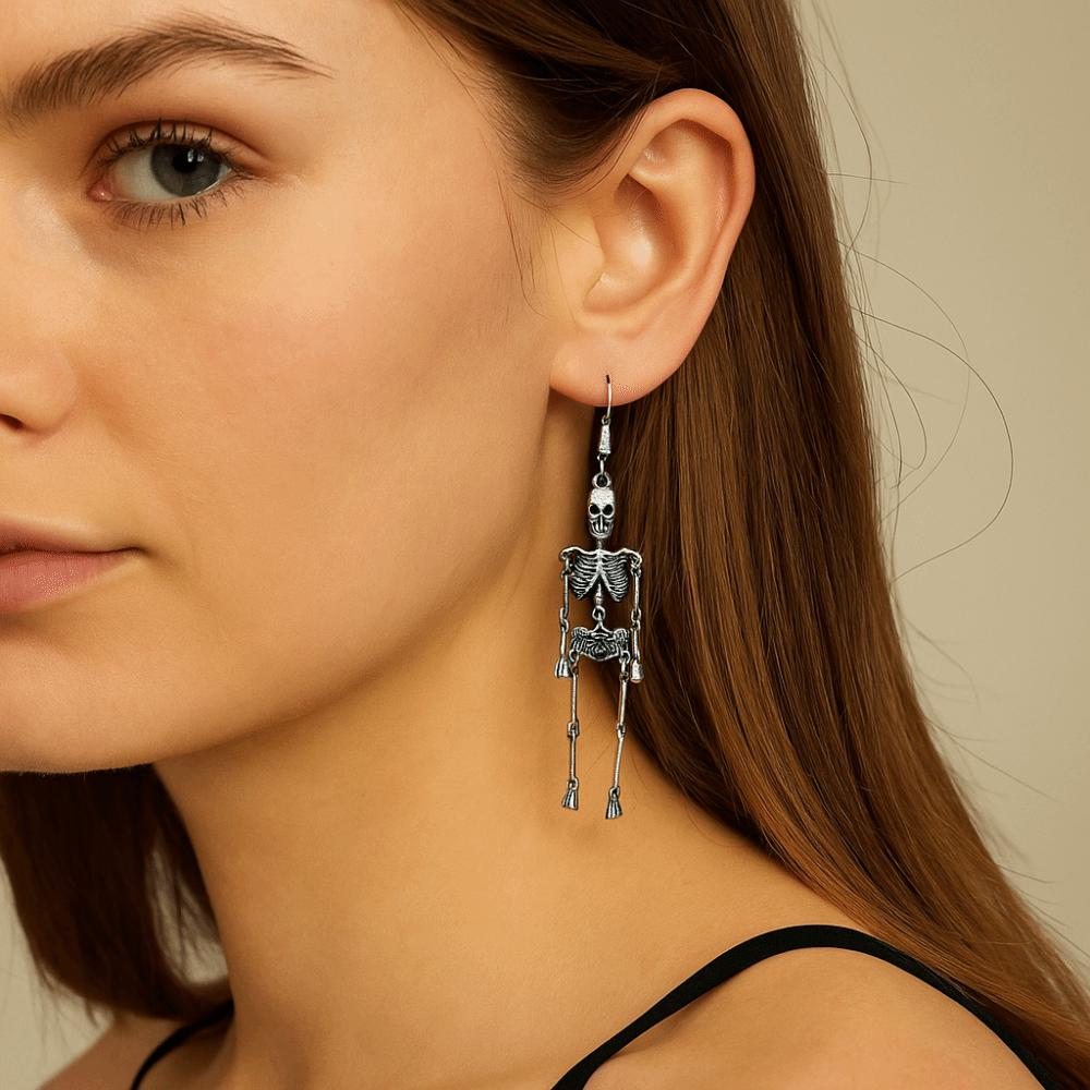 Hip Hop Halloween Earrings Skull Imitation Human Bone Earrings Fashion Skeleton Earrings  Gift