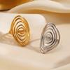 Stainless Steel Minimalist Whirl Motion Rotating Open Ring Adjustable Fit Comfortable Modern Open Vortex Ring Accessory