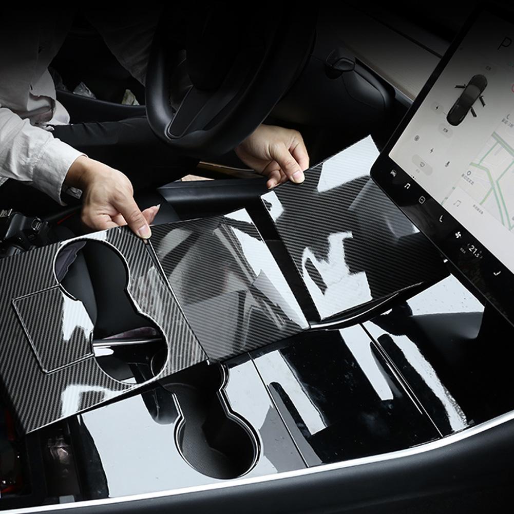 New ABS Black Car Central Control Panel Protective Patch For Tesla Model 3 2017-2020 Tesla Model Y Car Interior Accessories 1Set