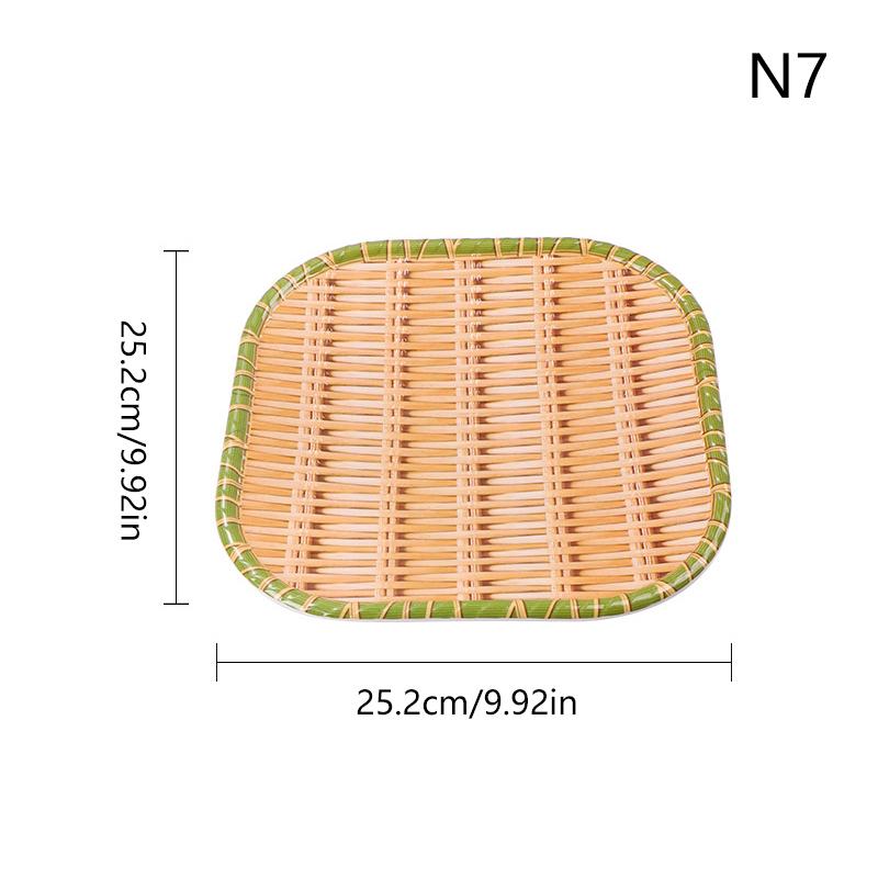 Bamboo Weaving Hot Pot Vegetable Plate Multiple Styles Melamine Barbecue Plate Green Serving Plate Restaurant