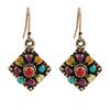 Stylish Bohemian Rhombic Colorful Rhinestone Charm Hook Earrings Women Party Jewelry Jewelry Gift