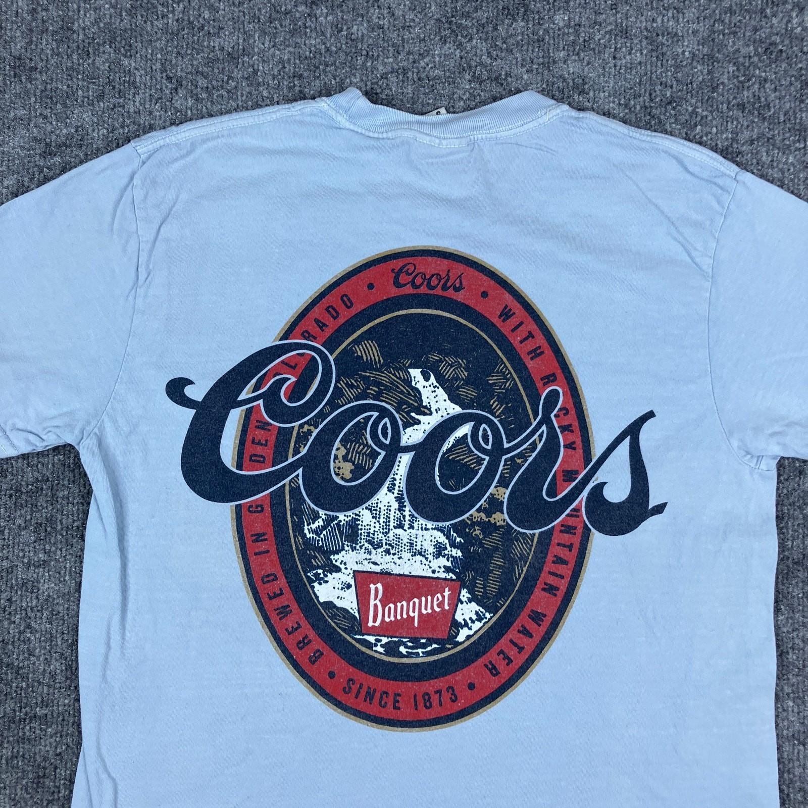 Comfort Colors Pocket T-Shirt Mens Size S Light Blue Cool Embroidered Casual Tee L
