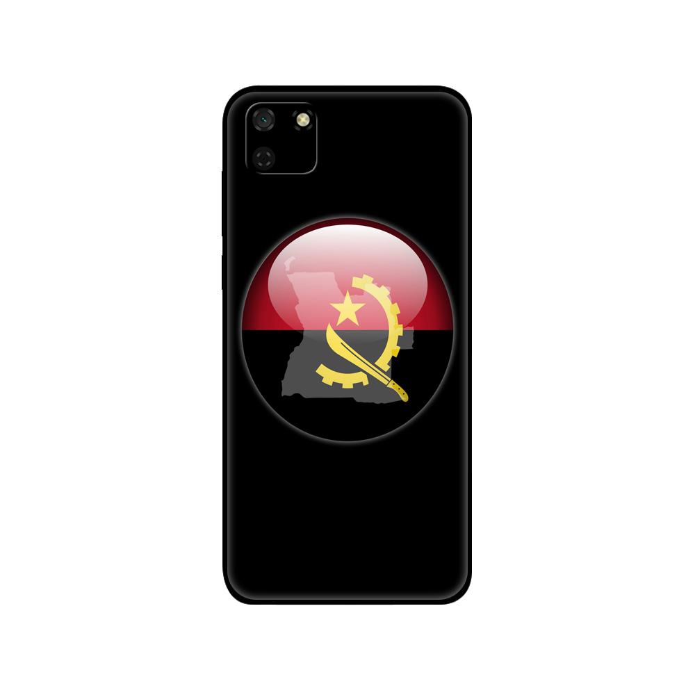 Black Tpu Case For Huawei Y9S Y6S Y8S Y5P Y7P Y8P Case For Huawei Y5 Lite Prime 2018 Y6 2019 Cover Angola Flag