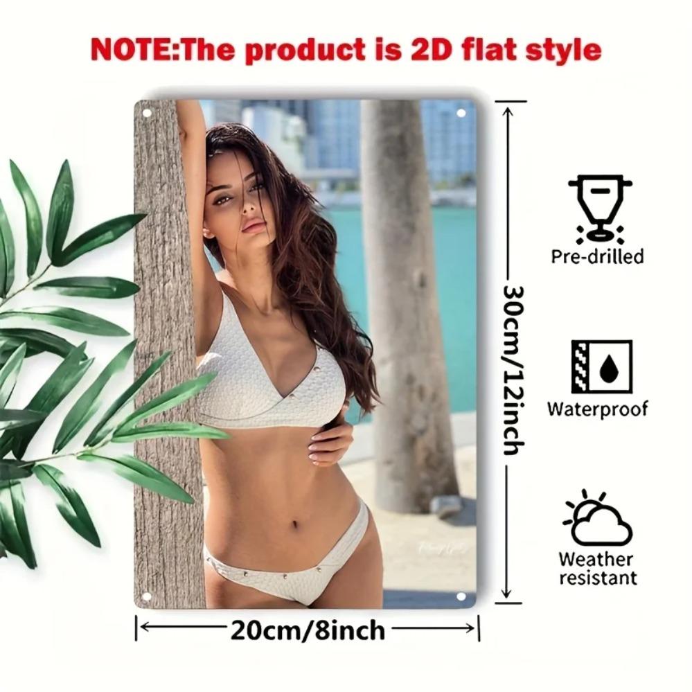 Hicober Humorous Metal Wall Art Decor, 2D Flat Sign Christmas Gift, Waterproof Home Bar Cafe Holiday Decoration