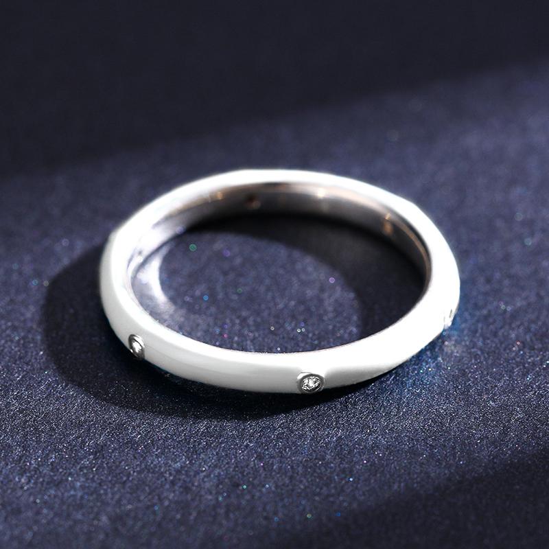 Modian 925 Sterling Silver 4-barevné smaltované prsteny pro ženy Muži Romantické páry prsteny Snubní prsteny Šperky