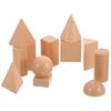 Gadpiparty Wooden Blocks, Cubes, Building Blocks, Geometry Blocks, 3D, 12 Pieces, Wooden 3D Models, Math, Oval, Pyramid, Geometric Models, Learning