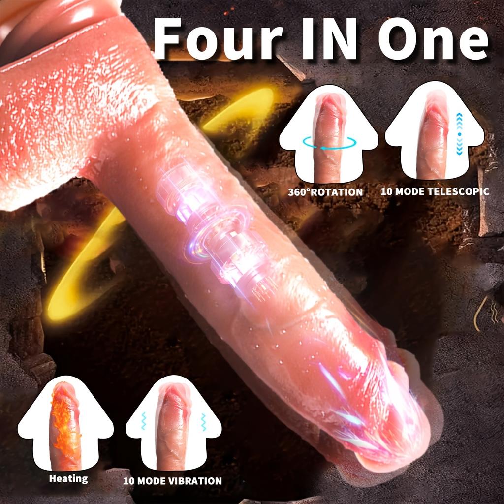 9-Mode Telescopic Remote Control Vibration Toy,Soft Liquid Silicone Material, Infrared Sensor, Battery Powered,Hands-Free Suction Cup for Women