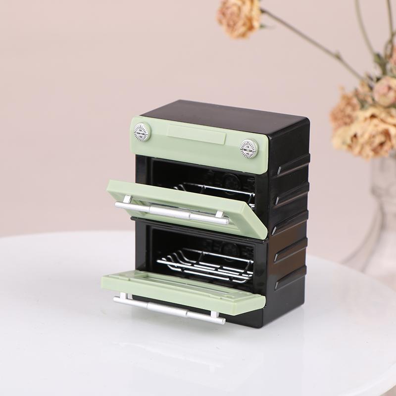 1/12 Maison de Poupée Simulation Modèle de Four Double Couche Maison de Poupée Mini Accessoires de Cuisine Décoration Meubles Maison de Poupée