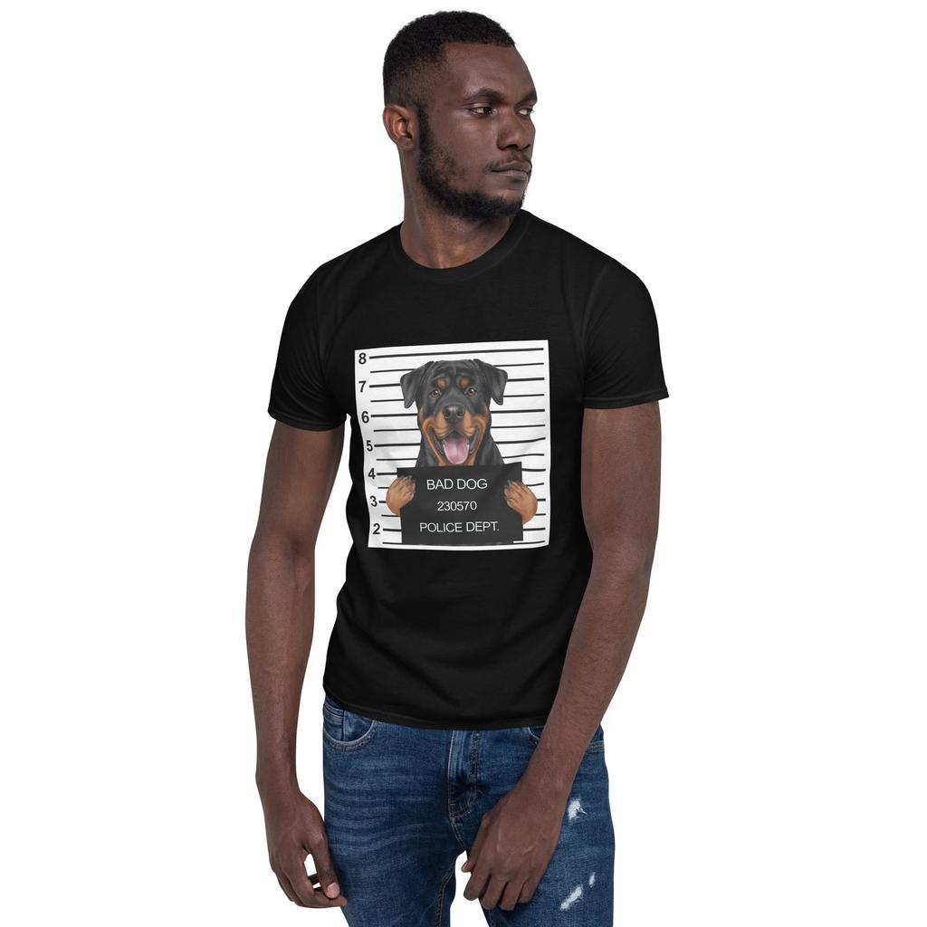 Funny Beautiful Bad Dog Mugshot ( Cute Rottweiler ) Dog Lover Unisex T-Shirt