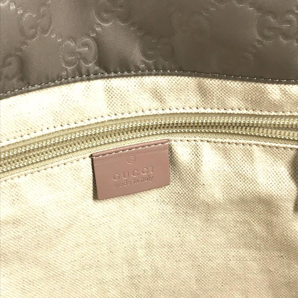 GUCCI 282439 GG logo Bag Tote Bag Hand Bag Leather / Nylon pink/gray