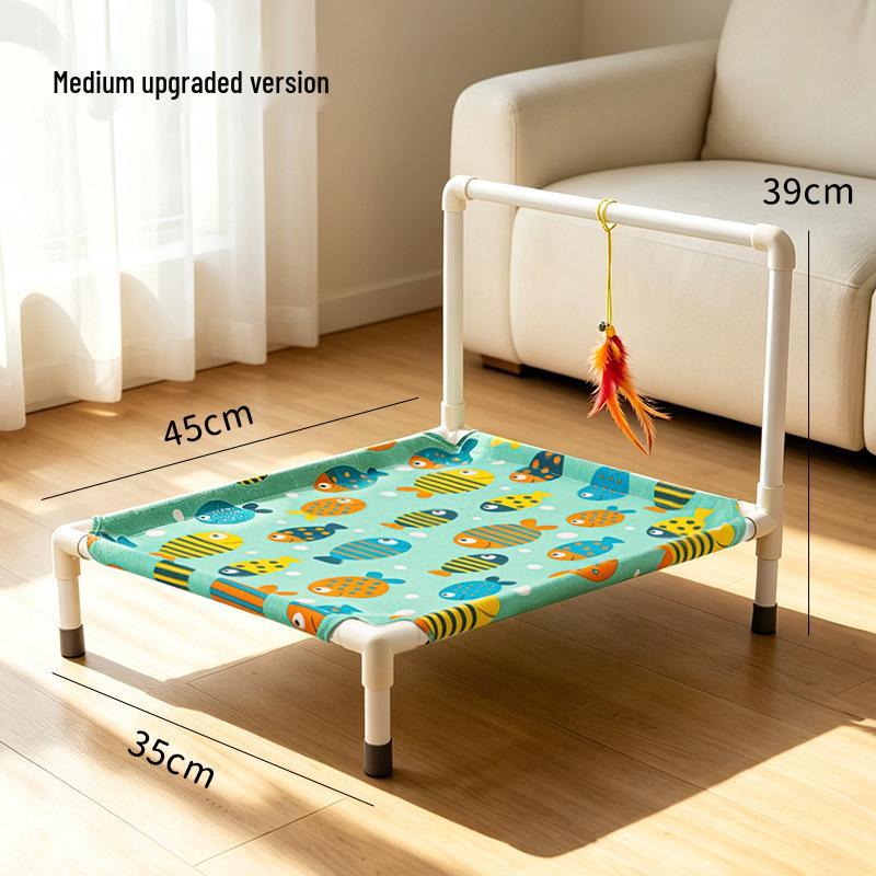Foldable Pet Bed: Summer Cooling, Off-Ground, Moisture-Proof, Washable & Breathable for Cats and Dogs