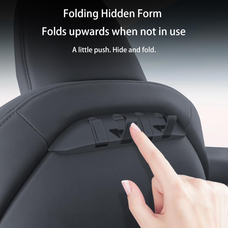 cfseh5 For Tesla Model Y Juniper 2025/Tesla Model 3/Y 2017-2026+ ABS Multi-Functional Rear Seat Folding Hidden Hook High-Capacity Hooks