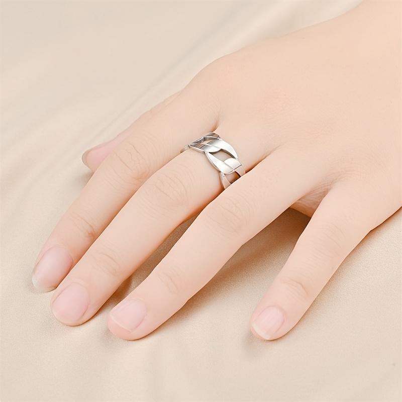 Titanium Steel Ring Hand Popular Rock Chain Engraved Finger Ring Zircon
