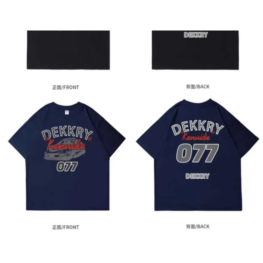 Summer Fashion Heavyweight Retro Men's English Letters 100% Cotton Printed Round Neck High-quality Casual Fitness Street T-shirt