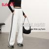 Baleno Women's 2025 Spring/Autumn Striped Wide-Leg Casual Pants