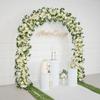 Uflower 5D White Rose Floral Arrangement Luxury Wedding Centerpiece Decorative Flower Horn Arch Wall Road Lead for Events