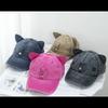 Women Cute Cat Ear Baseball Cap Vintage Wasned Cotton Peaked Caps Unisex Breathable Adjustable Streetwear Hip-Hop Dad Hat