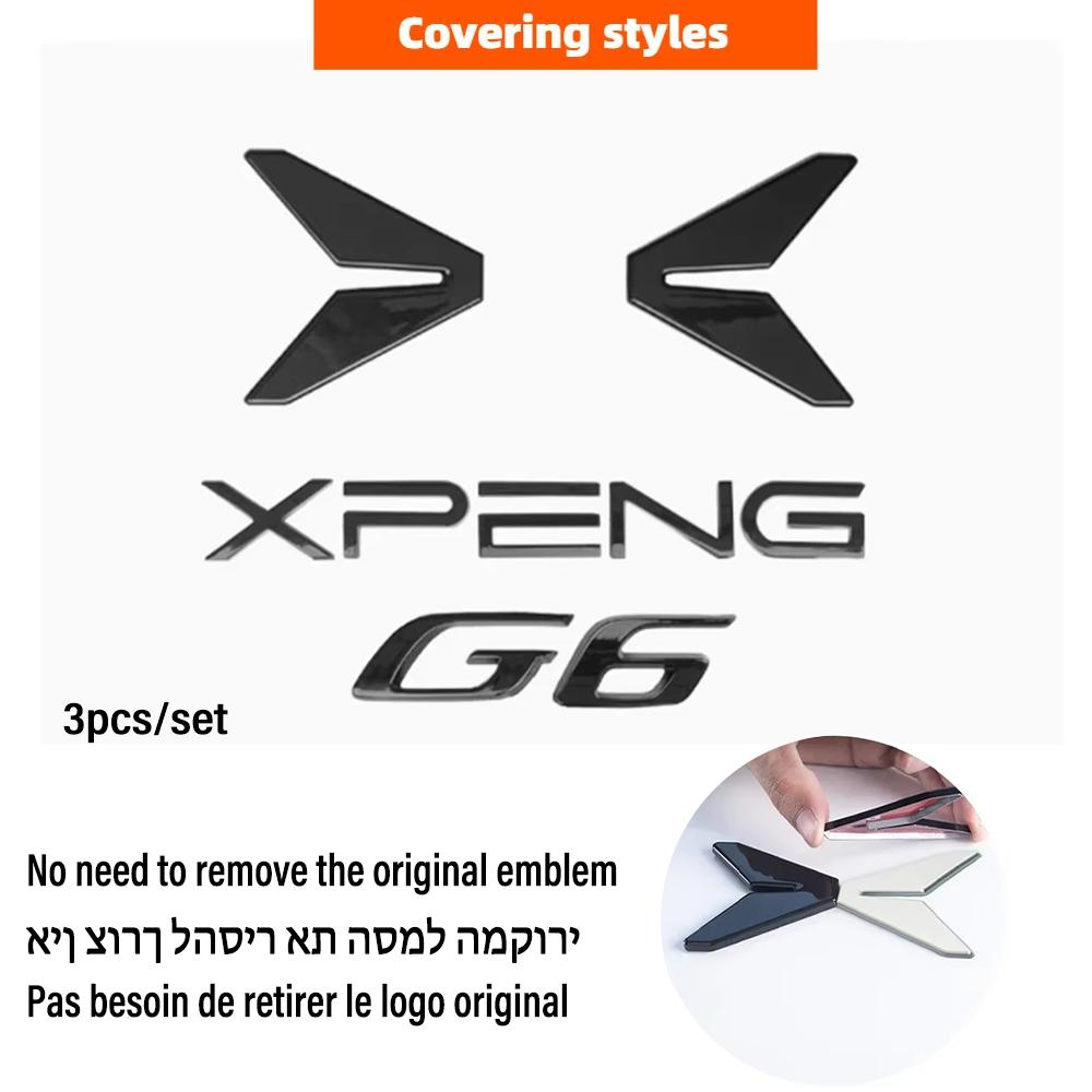 For Xpeng G6 Car Black Badge Xiaopeng G6 2026 2026 2026 2026 Black Front Rear Badge Blackened Modification Accessories