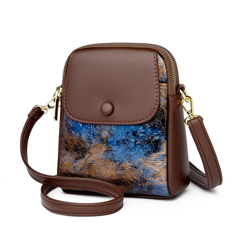 Small Phone Bag Flap Shoulder Bags For Women Soft Leather Printing Color Purse Luxury Designer Ladies Commuting Crossbody Bag