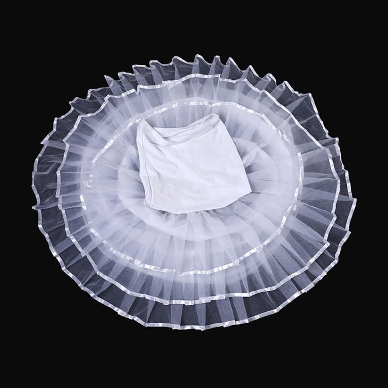 Elastischer Bund Stufenrock Unterstützung Mädchen Cosplay Gewalt Petticoat Hochzeitskleid Unterrock für Braut Fotografie