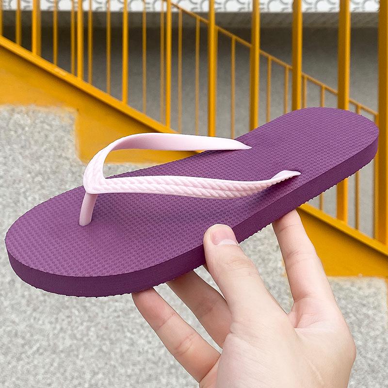 

Women s Korean Style Summer Flip-Flops: Beach & Bathroom Solid Color Thong Slippers L (39-40) фіолетовий