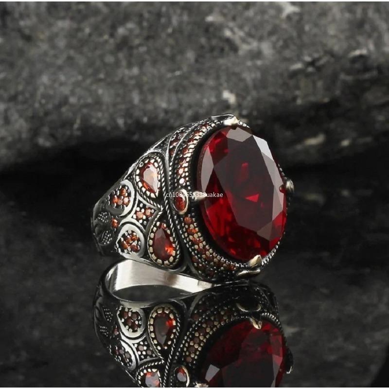 

New Atmospheric Men s Ring Retro Style, Fashionable Personalized Accessories Valentine s Day Gifts Anillos Mujer 13 червоний