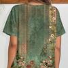 T-Shirt mit Allover-Print in Übergröße, lässiges Kurzarm-Top für Frühling und Sommer, Damenbekleidung in Übergröße