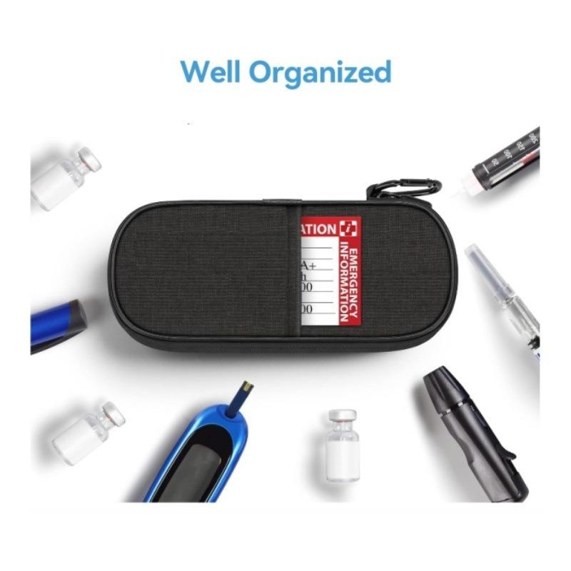 Insulin Cool Bag with 2 Ice Packs, Diabetic Bag for Diabetic Utensils, Safe and Cold, Medication Diabetic Cooler for Travel