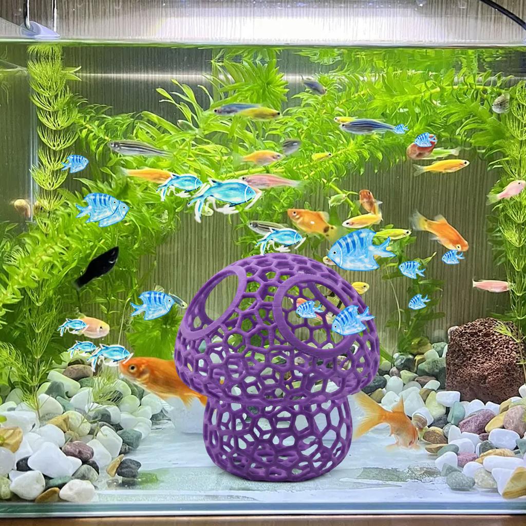Aquarium Decoration Mushroom Shape Hollow Resin Ornament for Fish Tank Aquascaping and Underwater Landscape Design