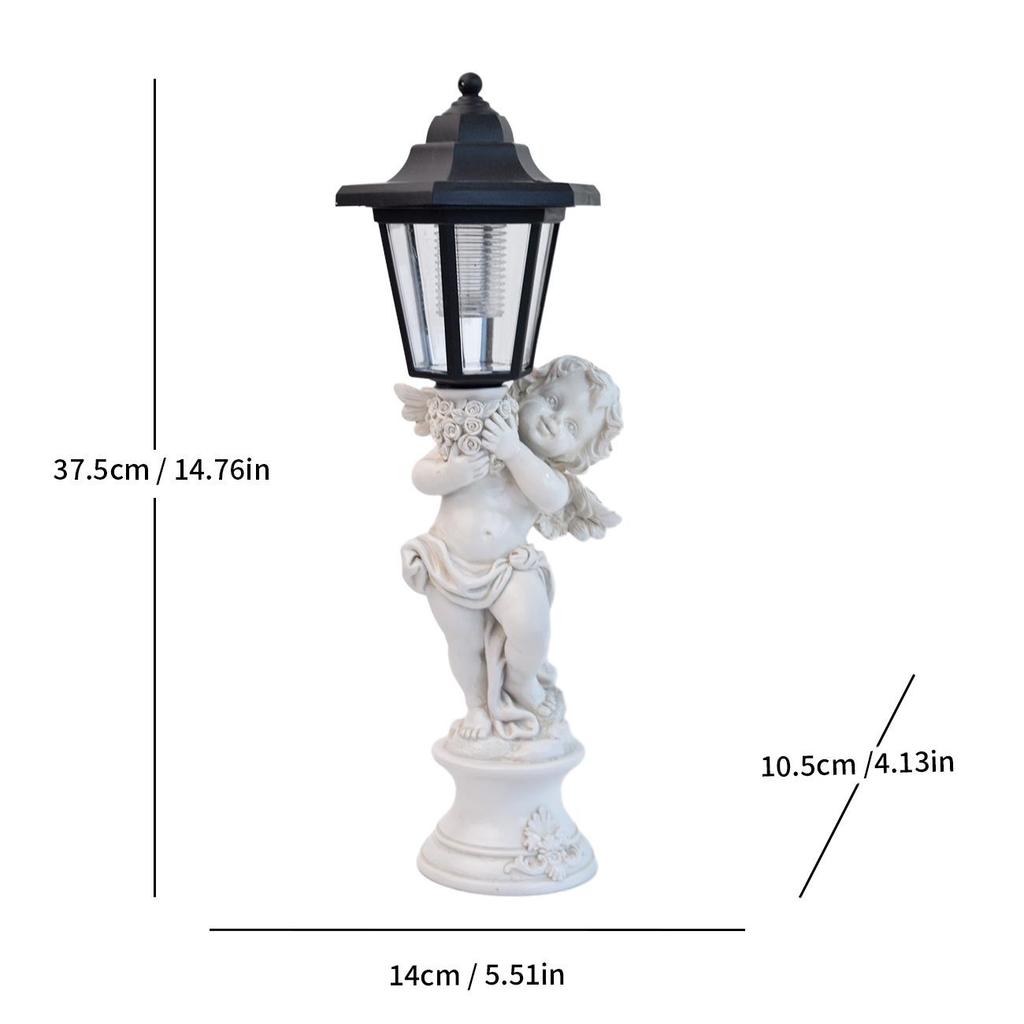 Figurina di Cucciolo Alimentata a Energia Solare: Decorazione da Giardino in Resina per Esterni