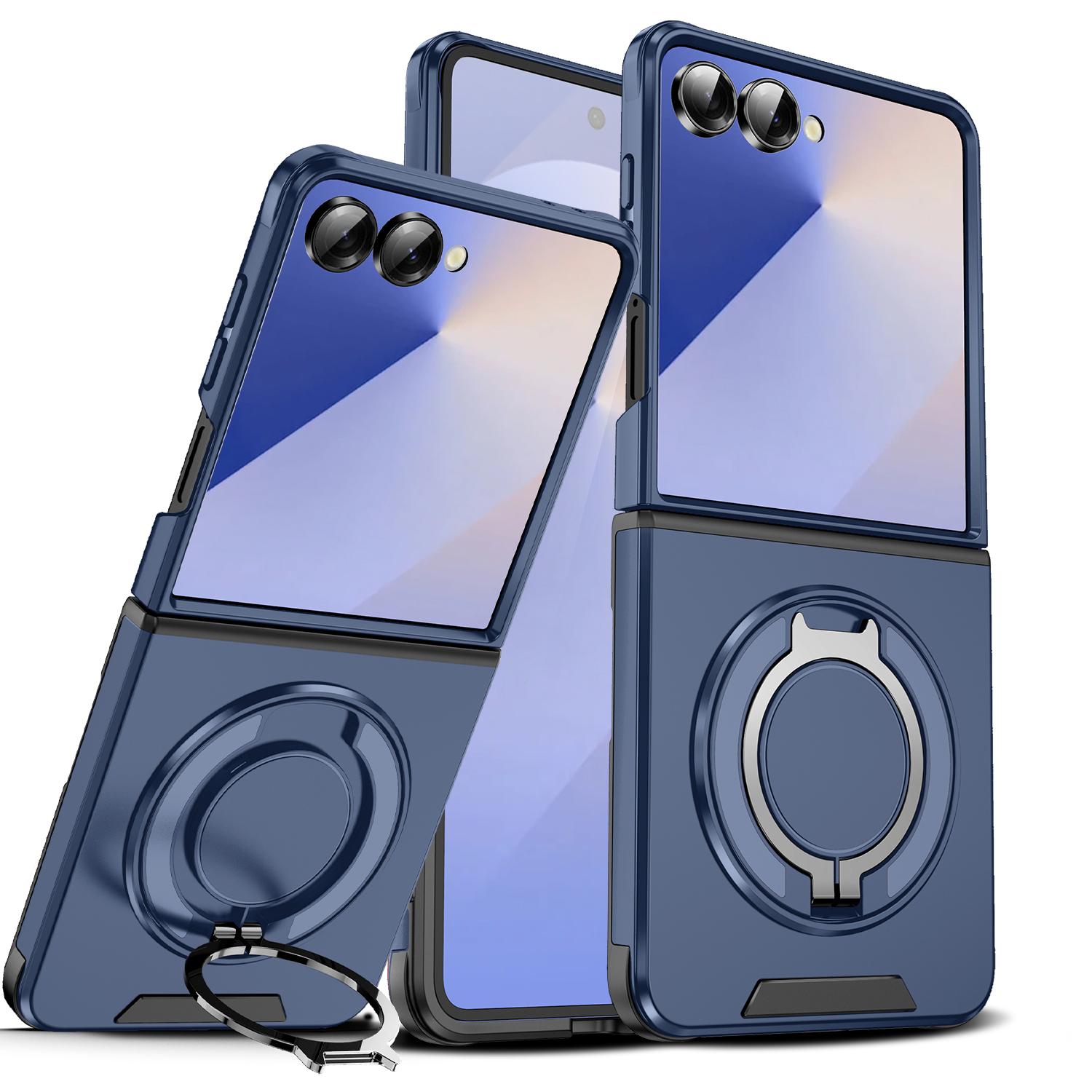 

Для Samsung Galaxy Z Flip 7 6 Магнитный вращающийся кронштейн Чехол для телефона Для Samsung Z Fold 6 7 Раздвижное окно Противоударный чехол для телефона Galaxy Z Fold6 синий