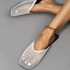 Women's Slippers New Fashion Mesh Flat Bottom Square Toe Flip Flops Hollow Casual Simple Sandals Ladies Plus Size Chinelo Nuvem