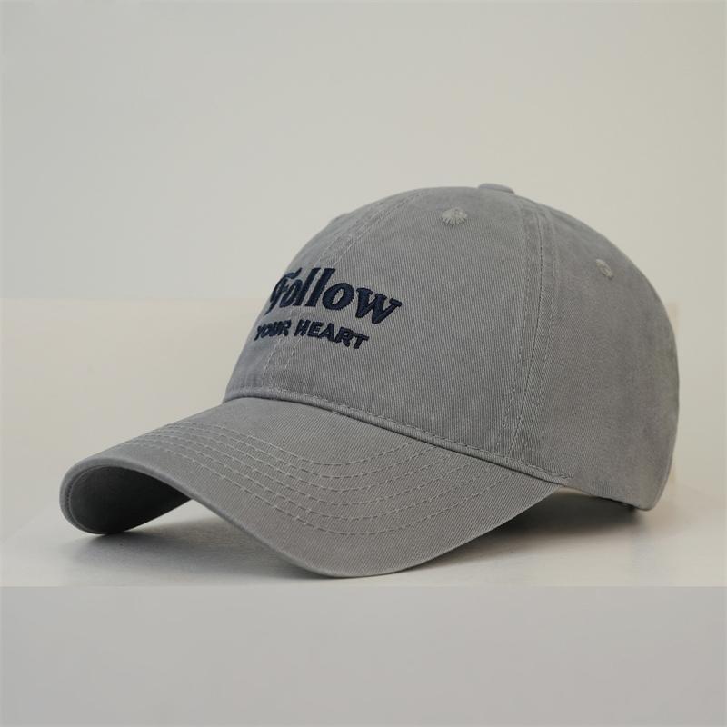 Spring Summer Embroidery Baseball Cap Unisex Big Head Circumference Sports Sunshade Cap серый