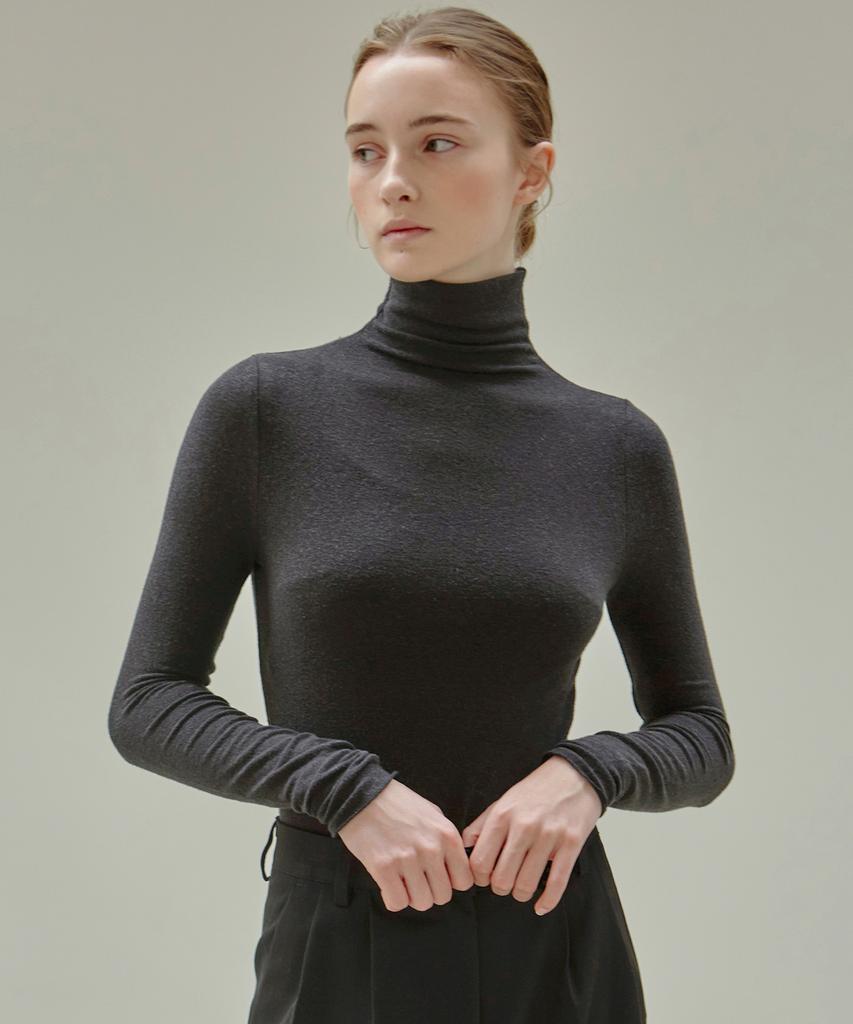 Nigaennikol [Essential] Turtleneck Slim Knit Top_5 Color (A Type)
