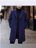 Men's Long Woolen Lapel Collar Overcoat