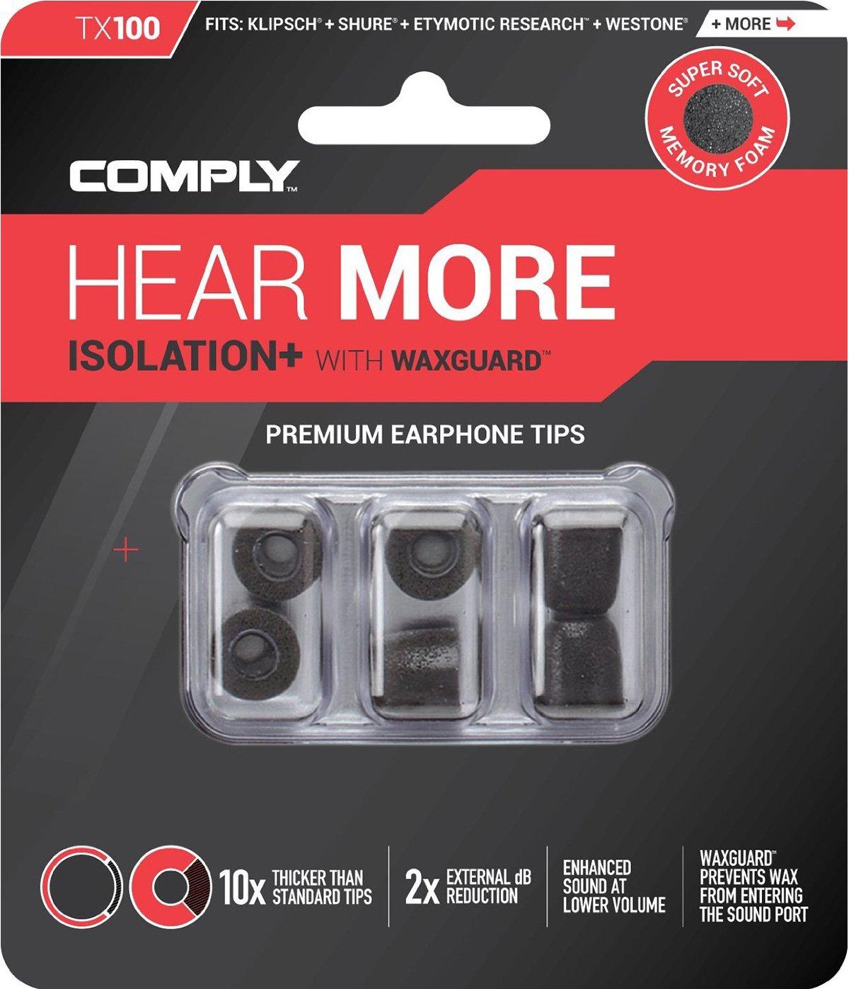 

COMPLY Black Earphone 3 Pairs Tx-100 Tips, Small, (Used) чорний