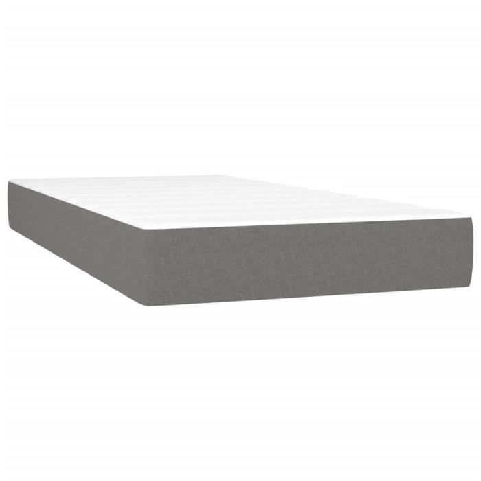 347715 vidaXL Matelas de lit à ressorts ensachés Gris foncé 90x200 cm epaisseur 20 cm Tissu