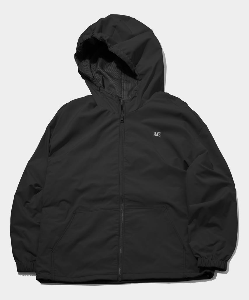 Placestudioman Check Authentic Hooded Reversible Oversized City Windbreaker Jacket [Charcoal]