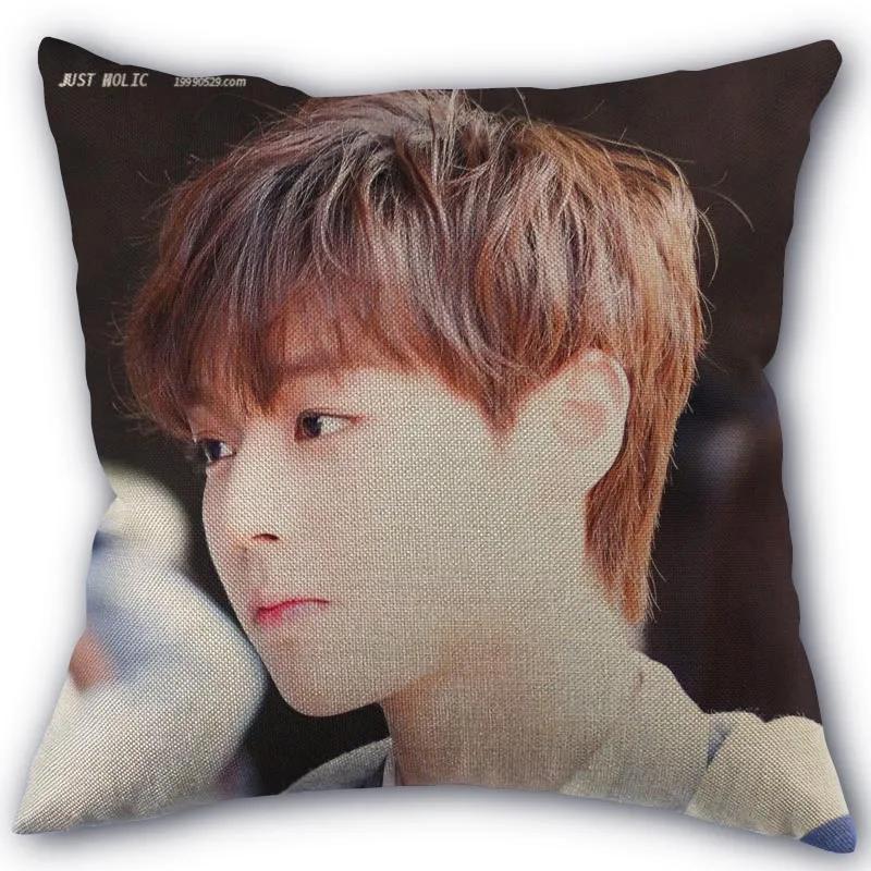 

Наволочка K-pop с кастомным дизайном ПАК ДЖИХУН Высококачественный домашний текстиль Хлопково-льняная ткань 45x45см Односторонняя декоративная наволочка 11-17 45x45cm 18x18in