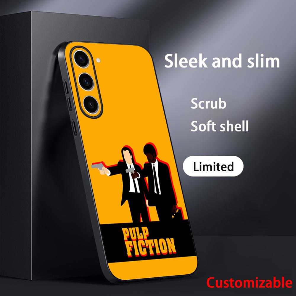 Classic Movies Pulp Fictions Poster Phone Case For Samsung Galaxy S26 S25 S24 S23 S22 S21 Plus Ultra Note20 Soft Black